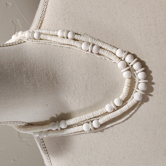 Karla Jordan shell and bead necklace white vintage 5 strands - Picture 1 of 7